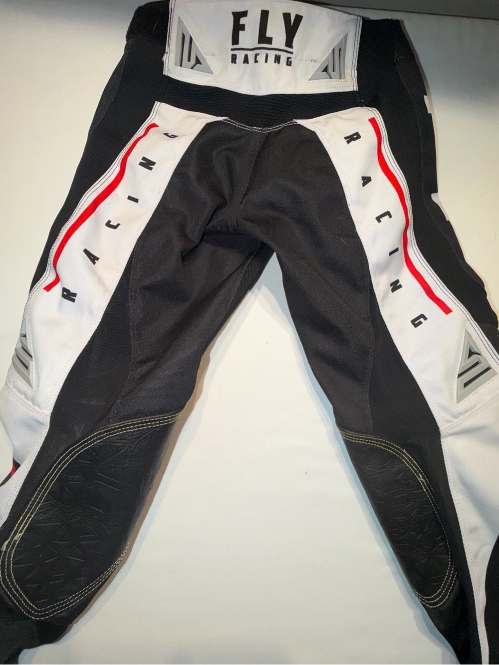 Fly Racing Youth Black and White Motocross Pants with Red Accent